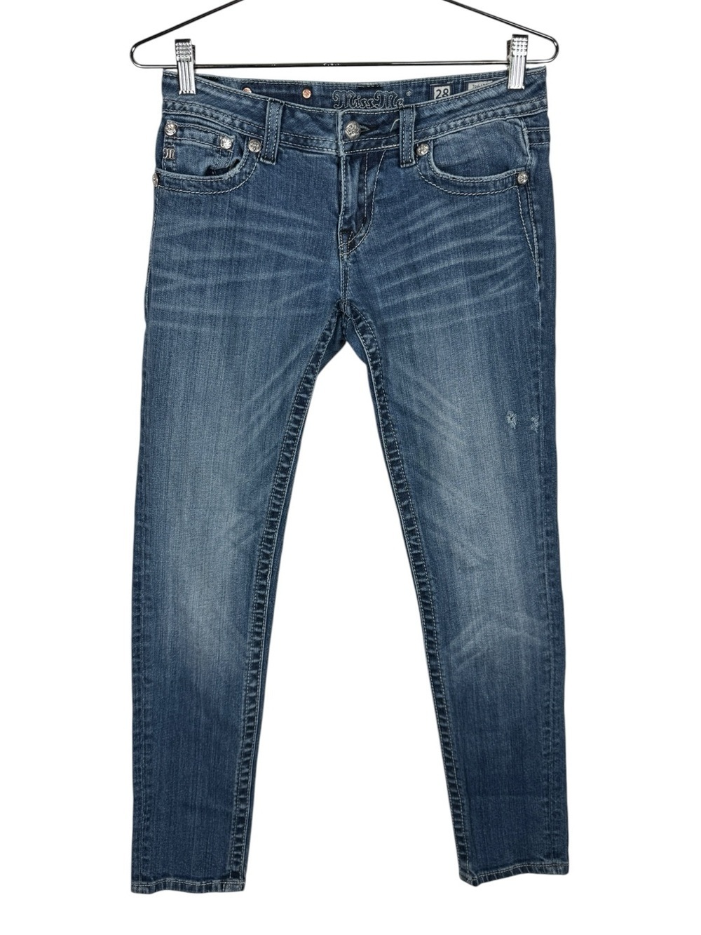 Miss Me JP6133S Cross Embellished Skinny Jeans, Size 28